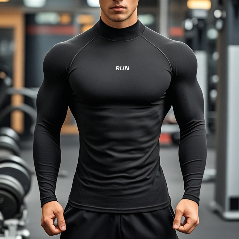 Turtleneck Bodysuit - Camiseta masculina de manga comprida com