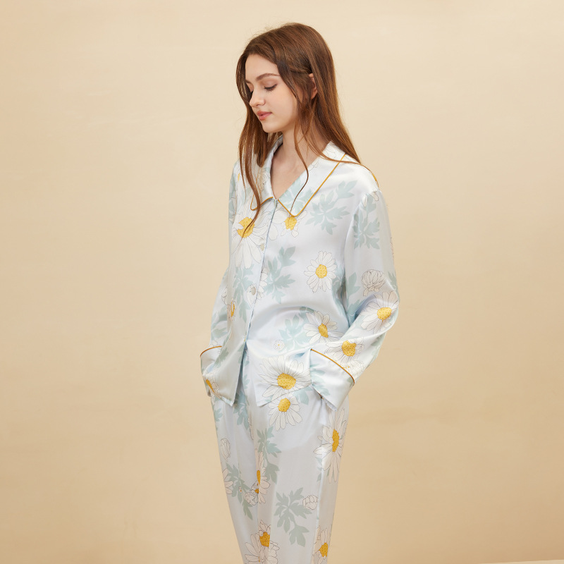 Women'S Fashion Suit - Pijamas com Estampa de Margaridas para