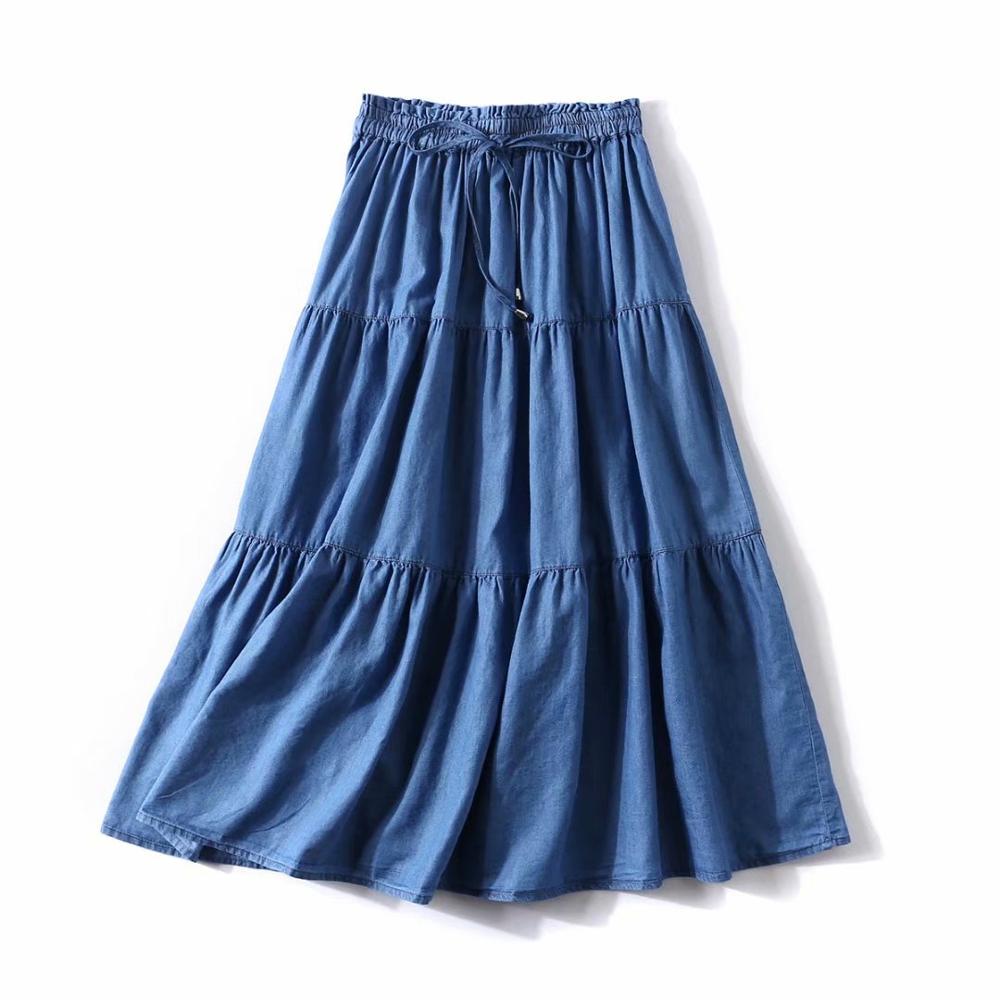 Pleated Skirt Women - Mulheres plissadas denim babados saias 2026