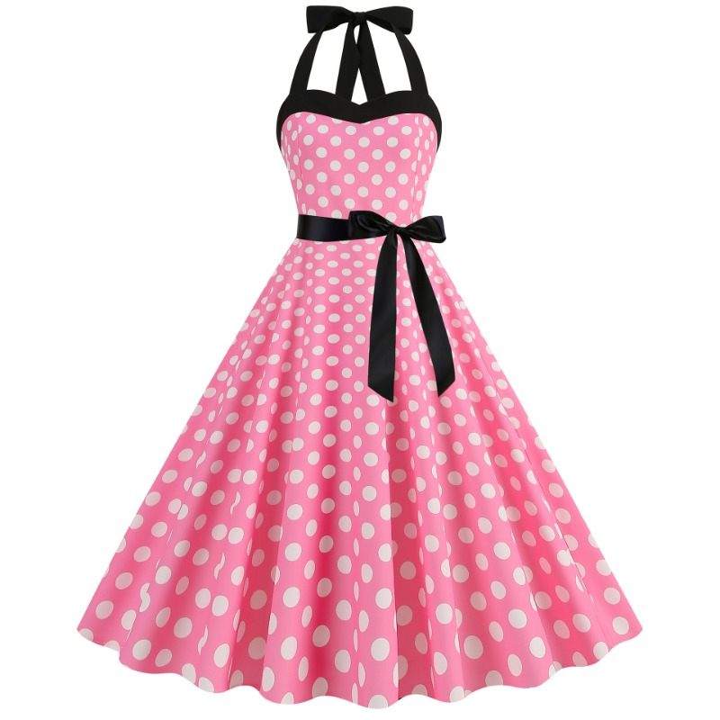 Women'S Fashion Of The 50S - Vestido Elegante Feminino com Poás, Estilo