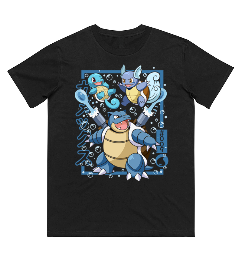 Women Fashion Evolution - Pokémon Squirtle Evolution Impresso Camiseta de