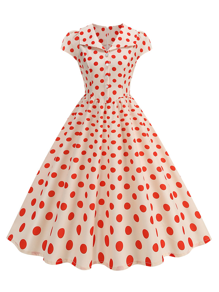 Women'S Fashion Of The 50S - Vestido Feminino de Verão com Poás,