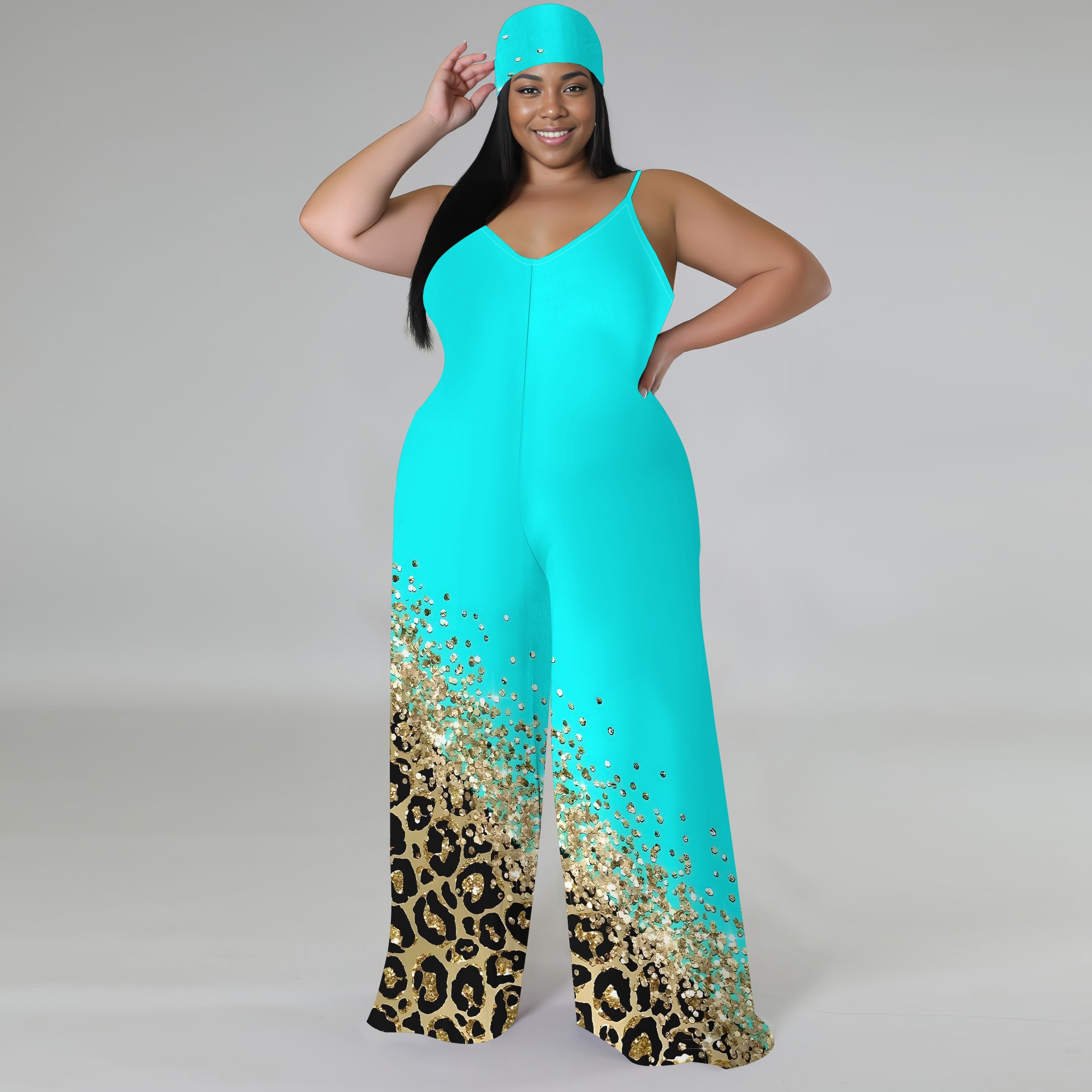 Wide Leg Palazzo Pants - Macacão estampado plus size – Macacão