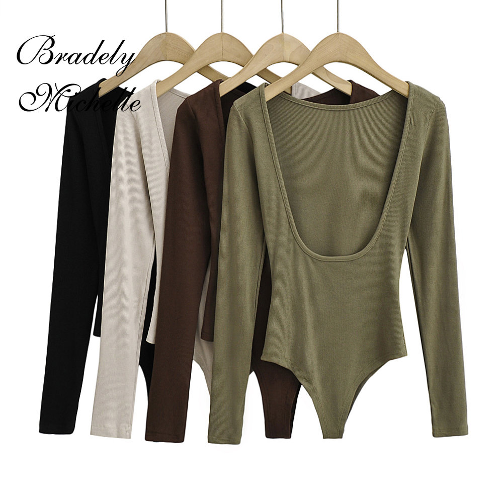 Turtleneck Bodysuit - Roupa sexy feminina manga comprida cor
