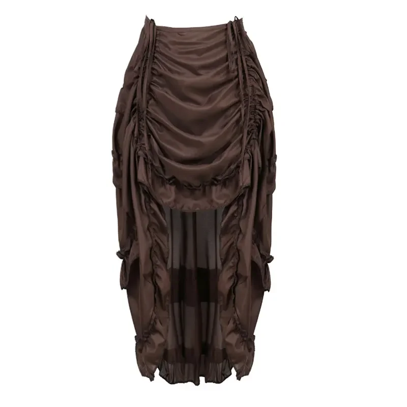 Pleated Skirt Women - Saia Feminina Steampunk Gótica Irregular Plissada