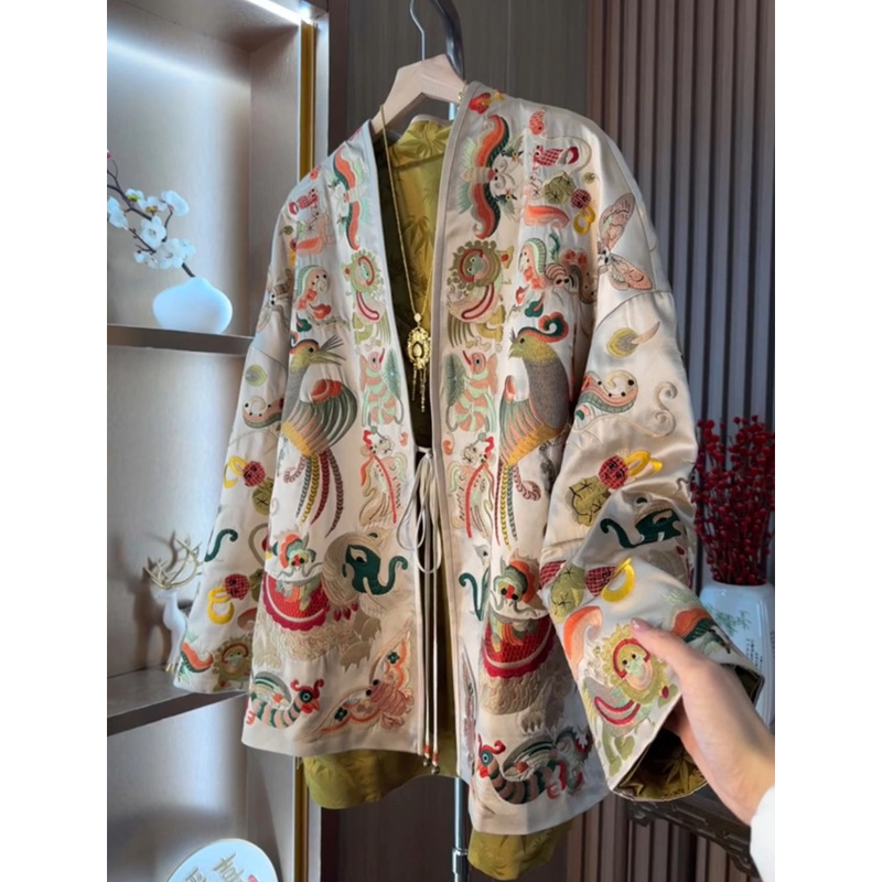 Women Fashion Jackets - Novo Cardigã Kimono Estilo Chinês para