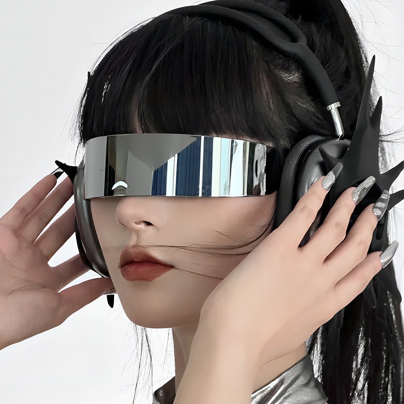 Óculos de Sol Futuristas Y2K c - Women'S Fashion Visor avaliação e preço