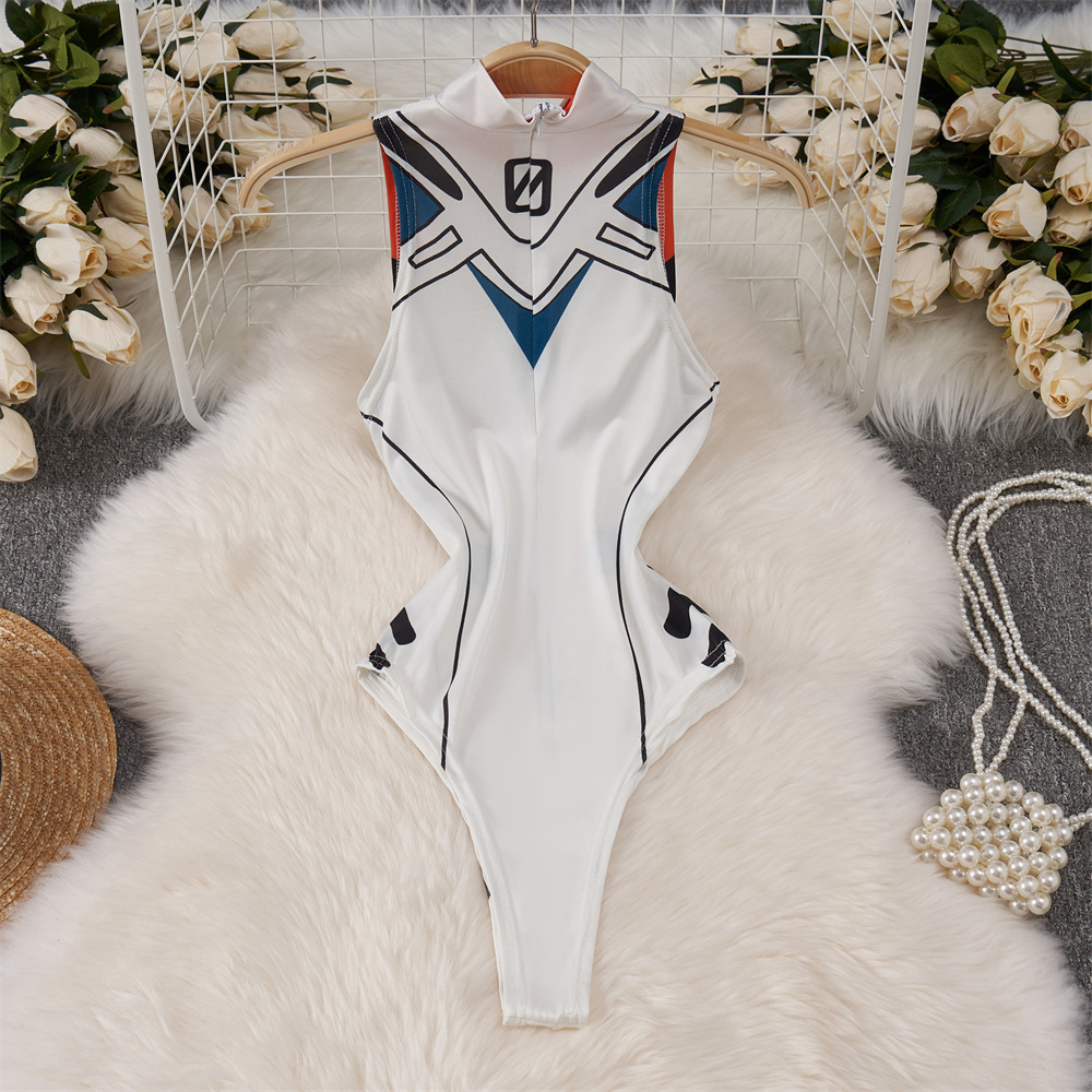 Branco bonito doce dos desenho - Turtleneck Bodysuit avaliação e preço