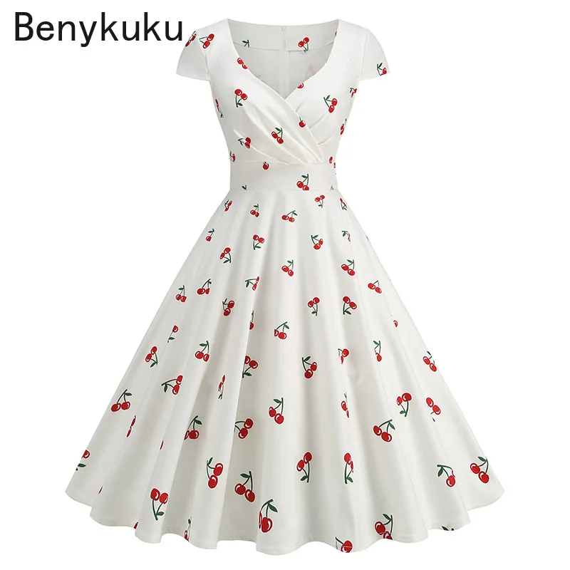 Vestido Feminino Estampado Cer - Women'S Fashion Of The 50S avaliação e preço