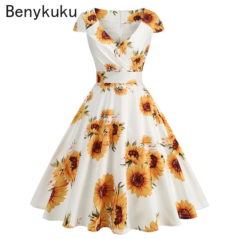 Vestido Feminino Estampado Cer - Women'S Fashion Of The 50S avaliação e preço