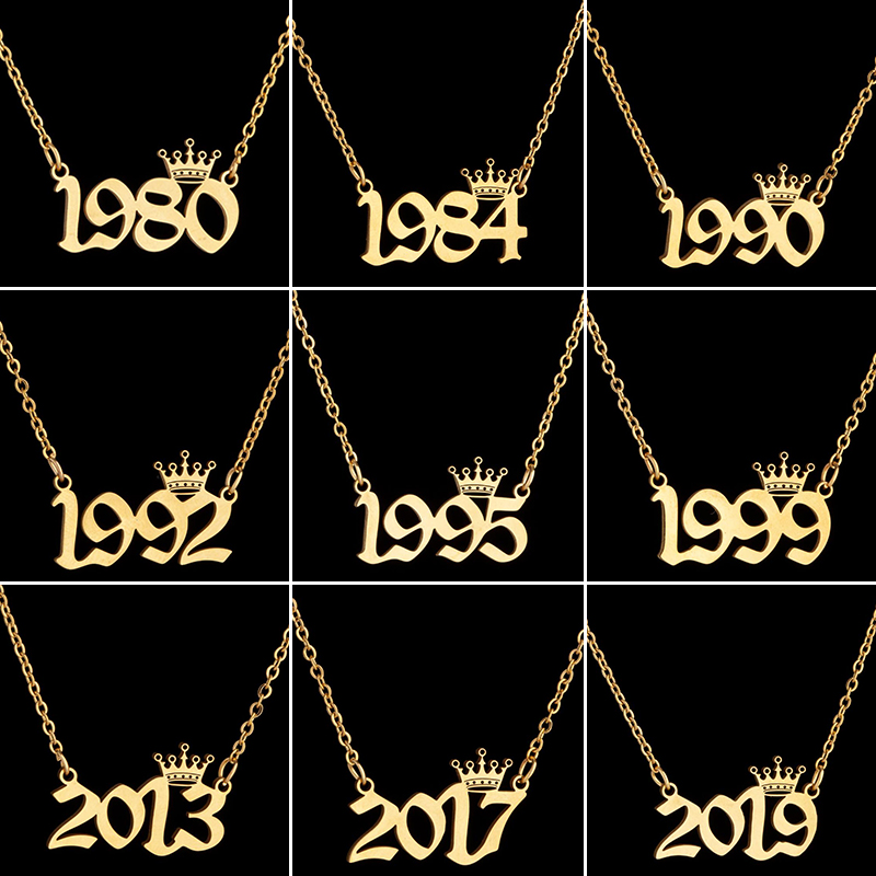 Colares de número de ano de co - Women'S Fashion Year 2000 avaliação e preço