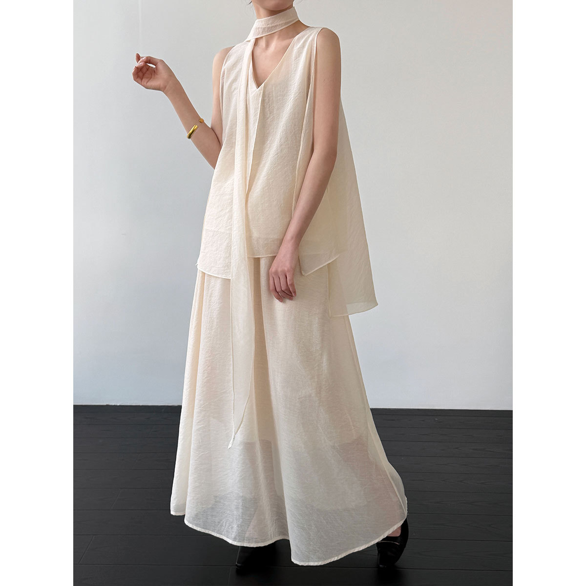 Conjuntos de Blusas Sem Mangas - Wide Leg Palazzo Pants avaliação e preço