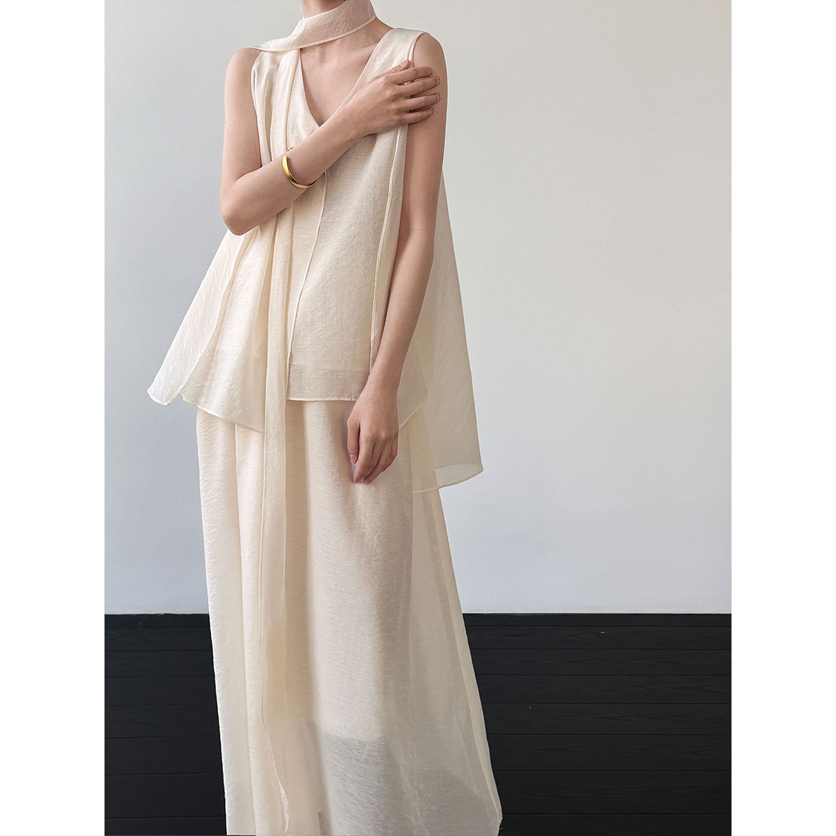 Conjuntos de Blusas Sem Mangas - Wide Leg Palazzo Pants avaliação e preço