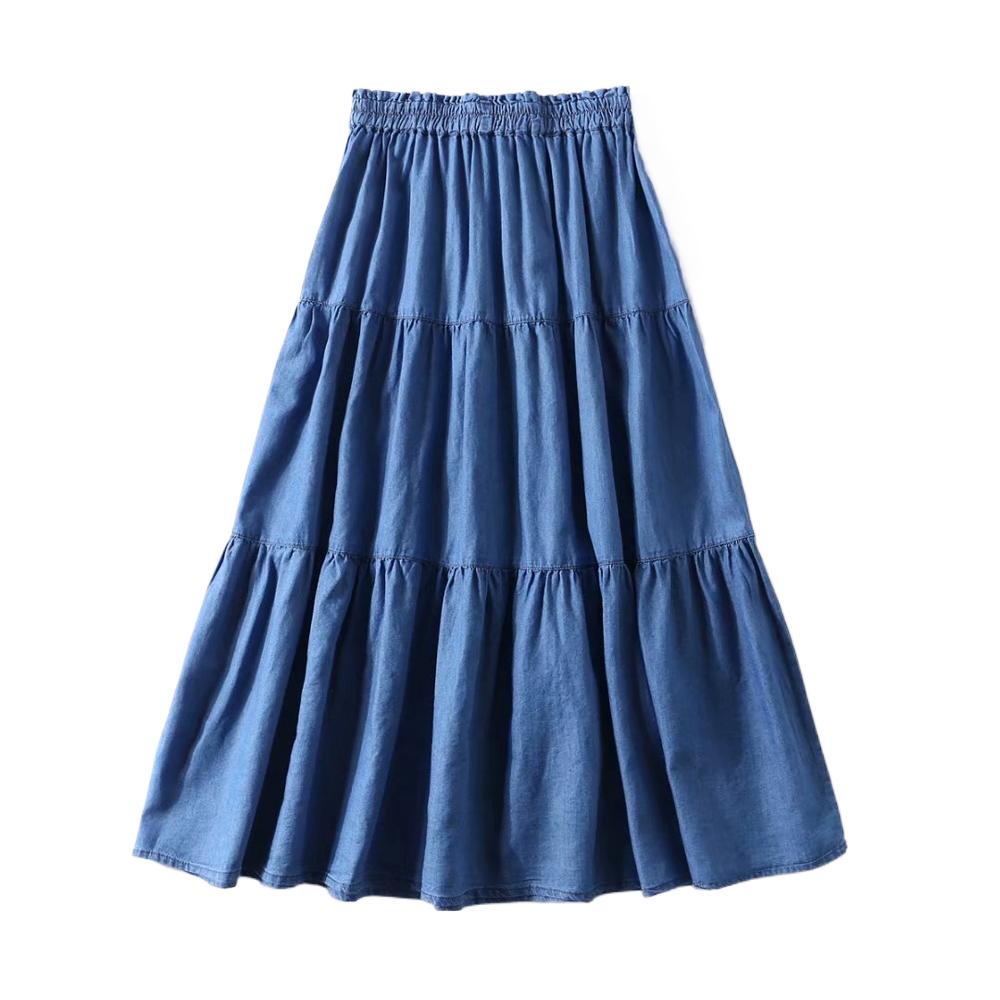 Mulheres plissadas denim babad - Pleated Skirt Women avaliação e preço
