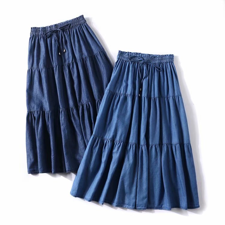 Mulheres plissadas denim babad - Pleated Skirt Women avaliação e preço