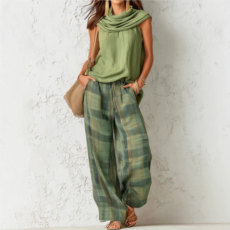 Conjunto Feminino de Verão 202 - Wide Leg Palazzo Pants avaliação e preço
