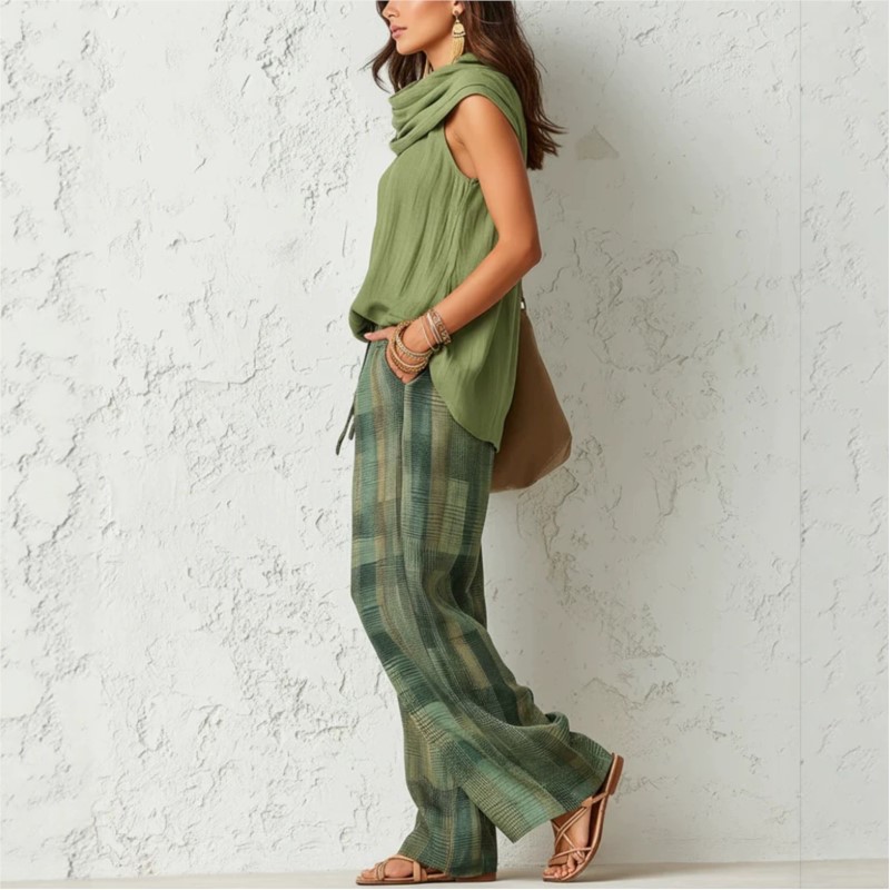 Conjunto Feminino de Verão 202 - Wide Leg Palazzo Pants avaliação e preço