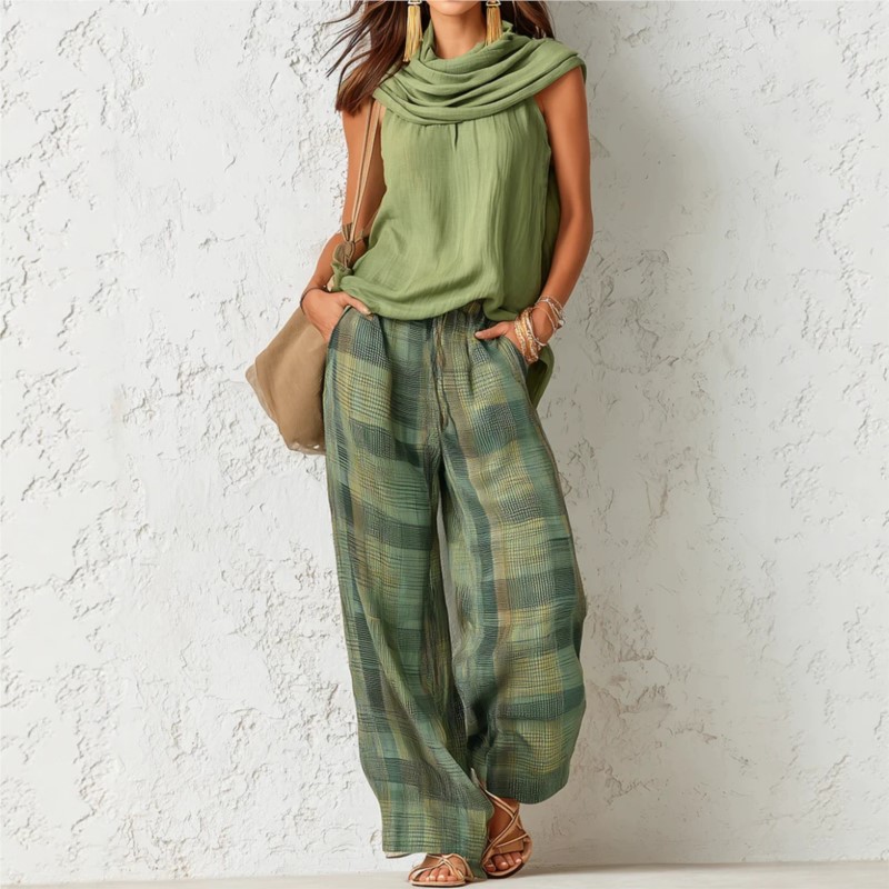 Conjunto Feminino de Verão 202 - Wide Leg Palazzo Pants avaliação e preço