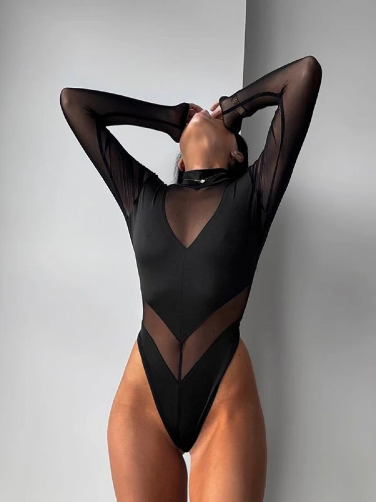 Bodysuits Femininos Sensuais d - Turtleneck Bodysuit avaliação e preço