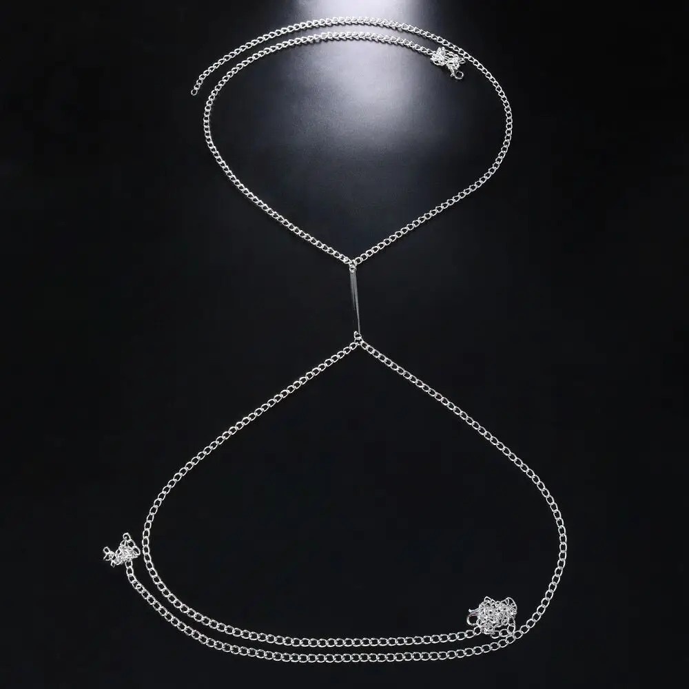 Sexy Corrente Peito de Metal p - Women'S Fashion Harness avaliação e preço