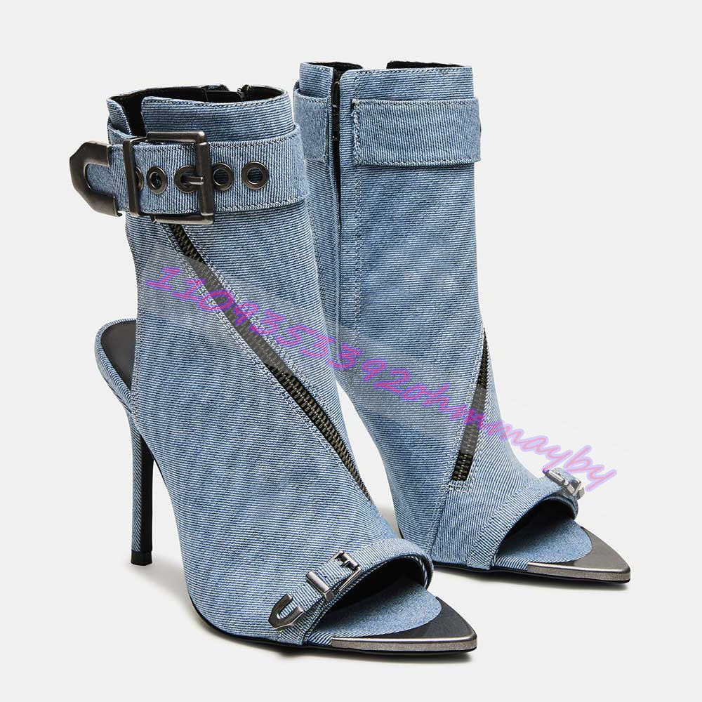 Botas de Verão em Jeans Azul c - Women Fashion Show avaliação e preço