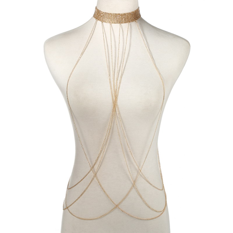 Corrente de corpo cor dourada  - Women'S Fashion Harness avaliação e preço