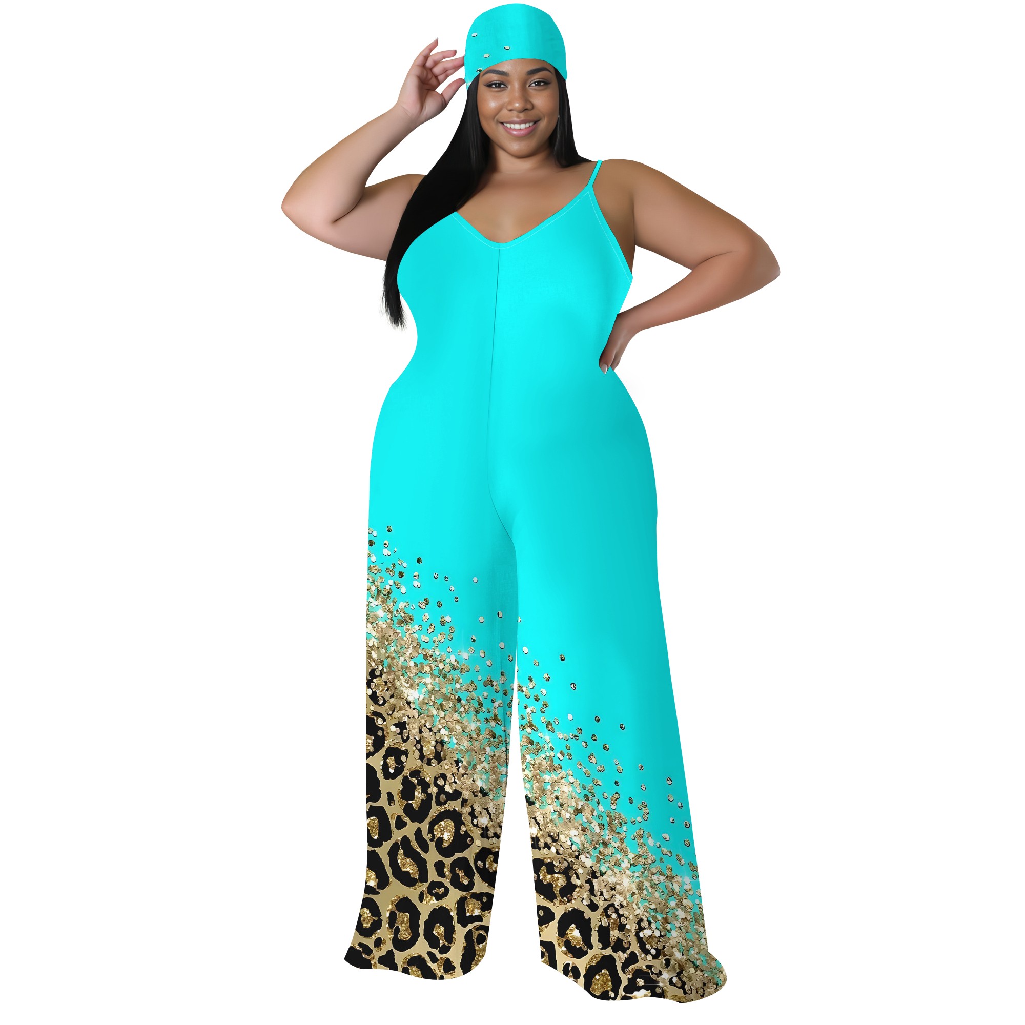 Macacão estampado plus size –  - Wide Leg Palazzo Pants avaliação e preço