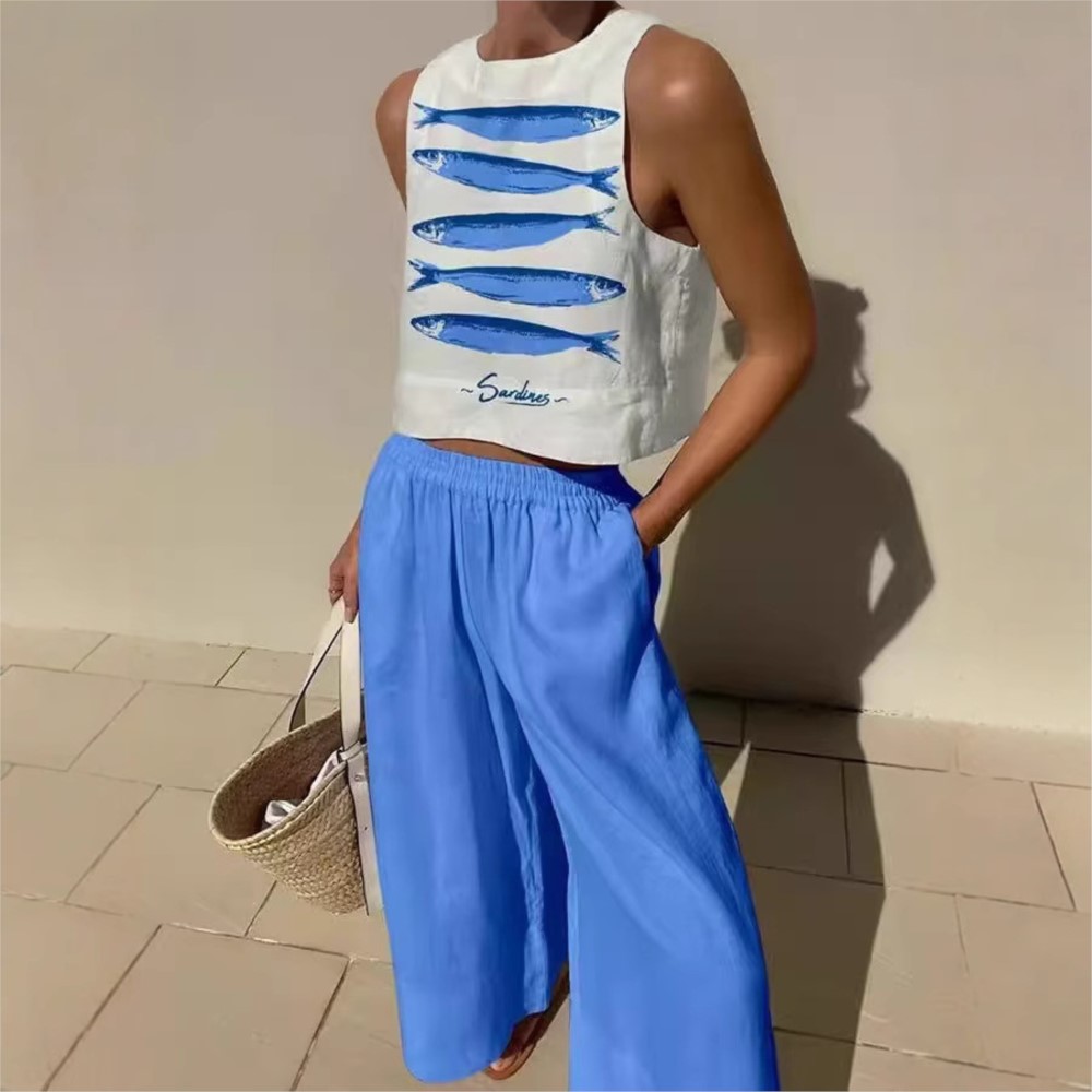 Boêmio casual colete e calças  - Wide Leg Palazzo Pants avaliação e preço