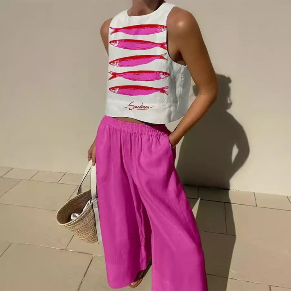 Boêmio casual colete e calças  - Wide Leg Palazzo Pants avaliação e preço
