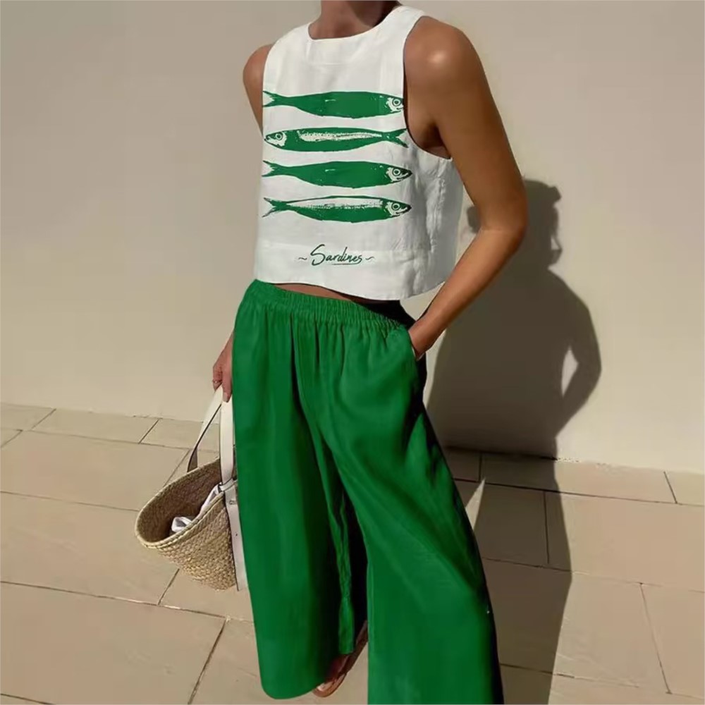 Boêmio casual colete e calças  - Wide Leg Palazzo Pants avaliação e preço