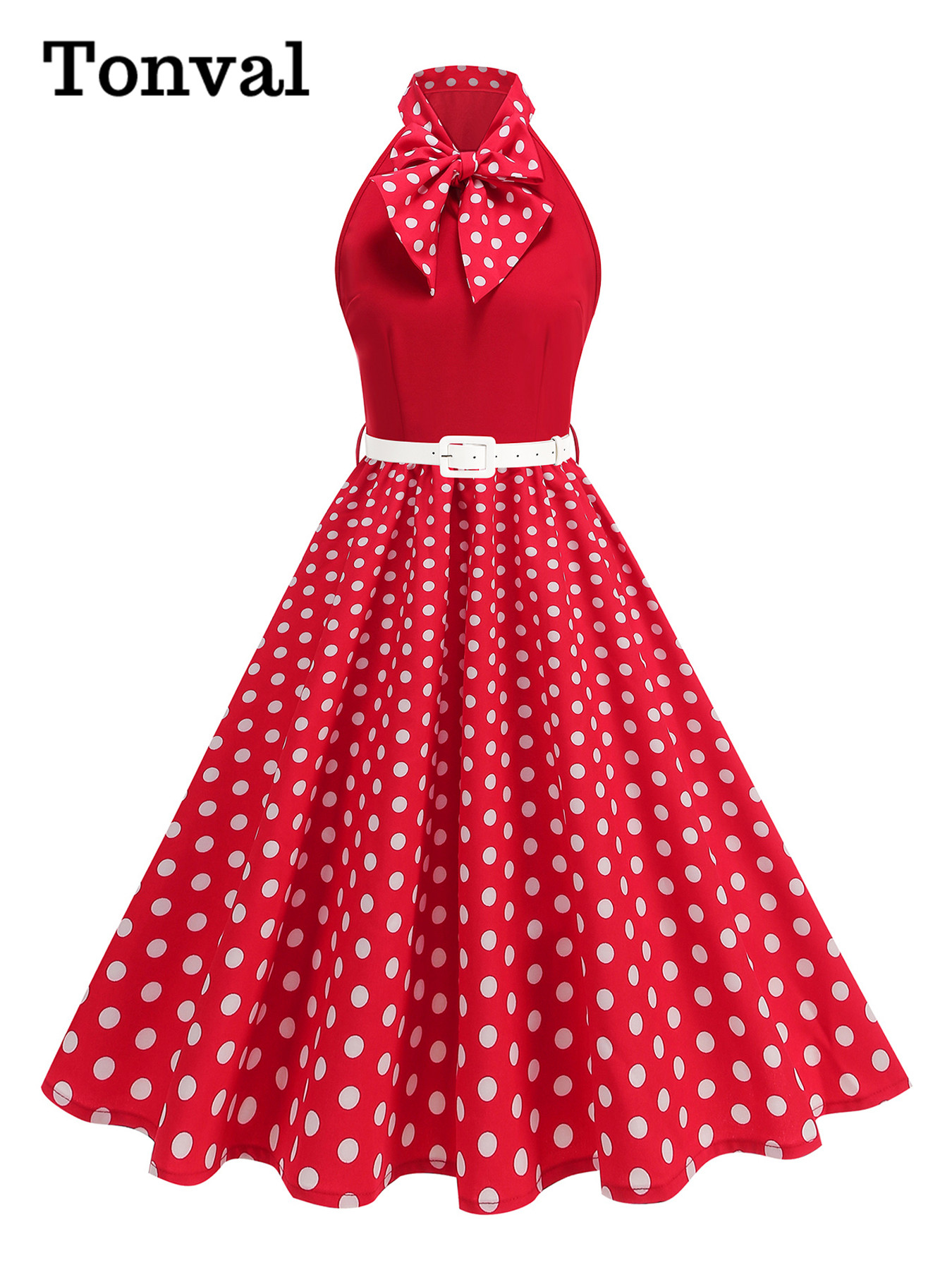Tonval arco pescoço halter pes - Women'S Fashion Of The 50S avaliação e preço