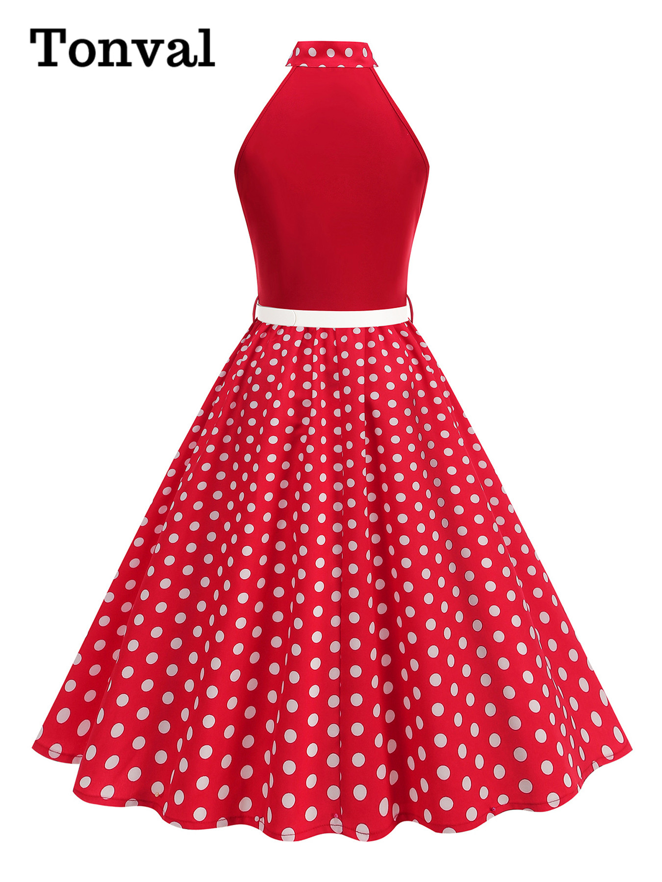 Tonval arco pescoço halter pes - Women'S Fashion Of The 50S avaliação e preço