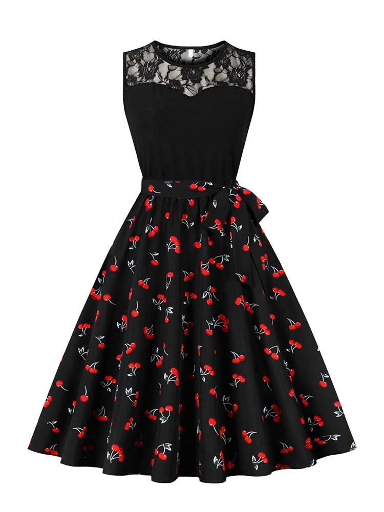 Elegante cintura alta sem mang - Women'S Fashion Of The 50S avaliação e preço