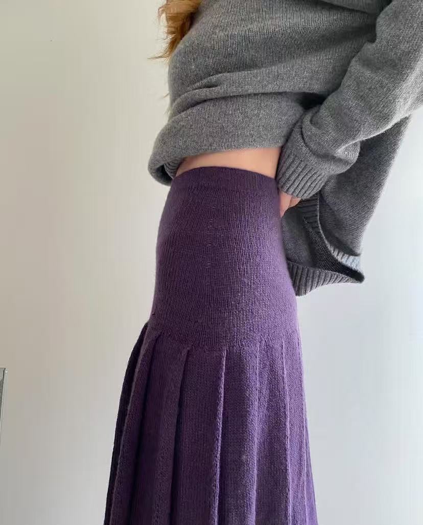 Saia plissada retrô de cintura - Pleated Skirt Women avaliação e preço