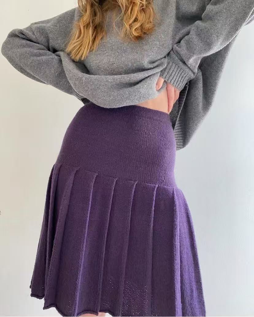 Saia plissada retrô de cintura - Pleated Skirt Women avaliação e preço