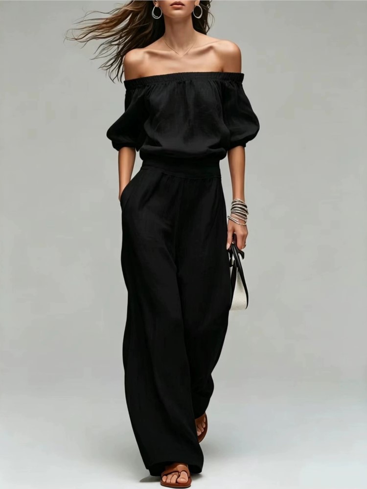 Conjunto de Verão Novo: Top de - Wide Leg Palazzo Pants avaliação e preço