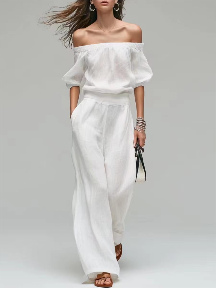 Conjunto de Verão Novo: Top de - Wide Leg Palazzo Pants avaliação e preço